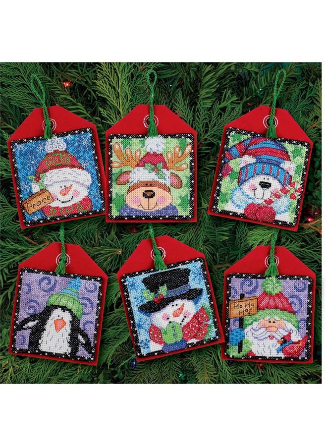 Dimensions Counted Cross Stitch Christmas Pals Ornament Kit, 6 pcs - Image 5