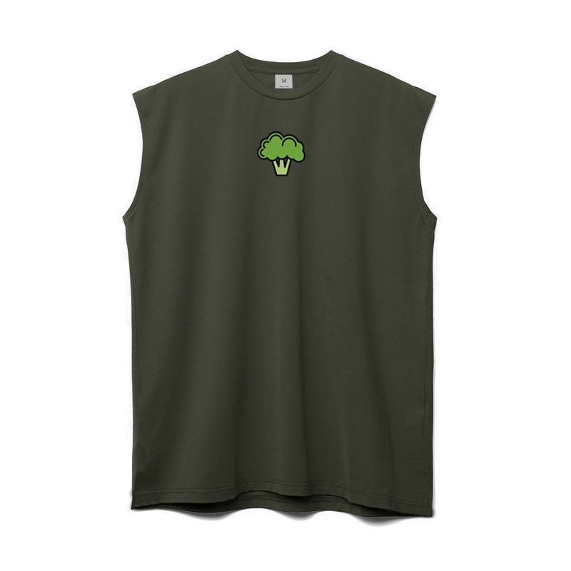 Summer Sleeveless T-shirt Mesh Sports Vest Mens Waistcoat ins Solid Color Loose Casual Hurdle Fitness Running Black - Image 2