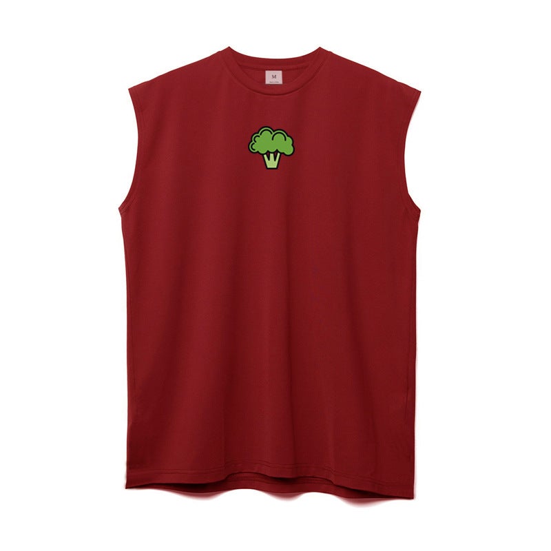 Summer Sleeveless T-shirt Mesh Sports Vest Mens Waistcoat ins Solid Color Loose Casual Hurdle Fitness Running Black - Image 4