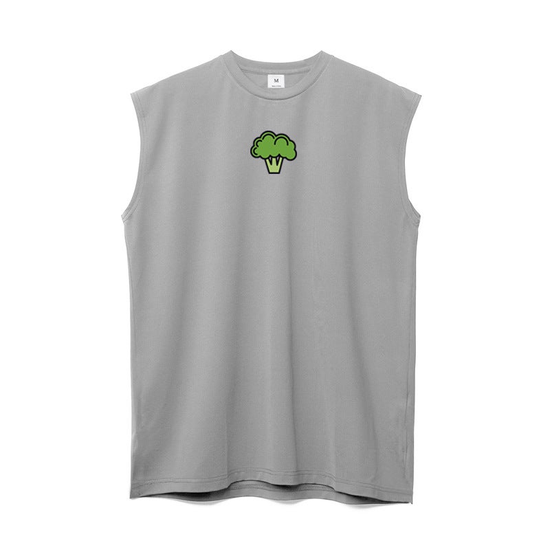 Summer Sleeveless T-shirt Mesh Sports Vest Mens Waistcoat ins Solid Color Loose Casual Hurdle Fitness Running Black - Image 3