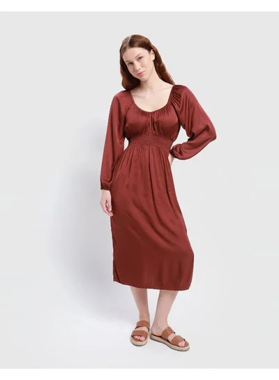 Aerie Shirred Bodice Midi Dress