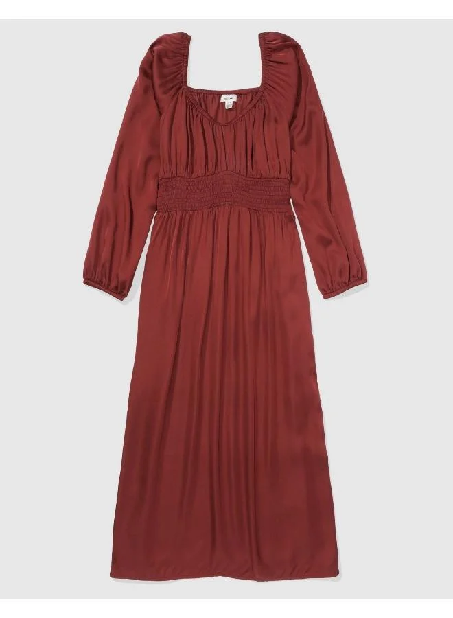 Aerie Shirred Bodice Midi Dress