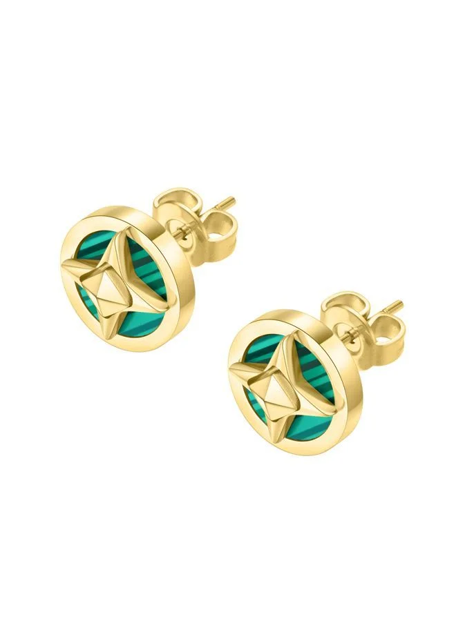 بوليس Lucky Star Earring for Women Gold Plating with Malachite
