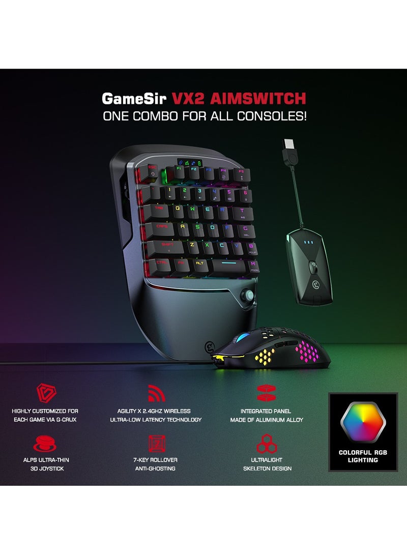 general Gaming Combo VX2 AimSwitch Keypad and Mouse 2.4G for All Consoles, Xbox Series X, Xbox One, PS4, PS4 Slim, PS4 Pro, Nintendo Switch, Windows 7/8/10 PC, Game Console Converter with Full Keys Programmable for PUBG/Fortnite/COD - Image 4