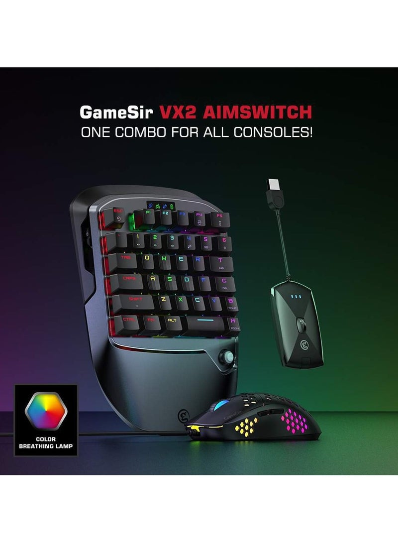 general Gaming Combo VX2 AimSwitch Keypad and Mouse 2.4G for All Consoles, Xbox Series X, Xbox One, PS4, PS4 Slim, PS4 Pro, Nintendo Switch, Windows 7/8/10 PC, Game Console Converter with Full Keys Programmable for PUBG/Fortnite/COD - Image 2