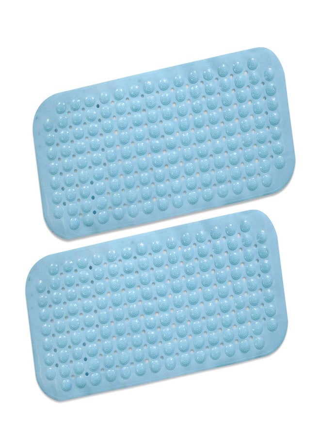 HOKIPO Anti-slip Bathroom Shower Mat With Suction Cups (Blue, PVC, 71 cm X 36 cm) - Image 1