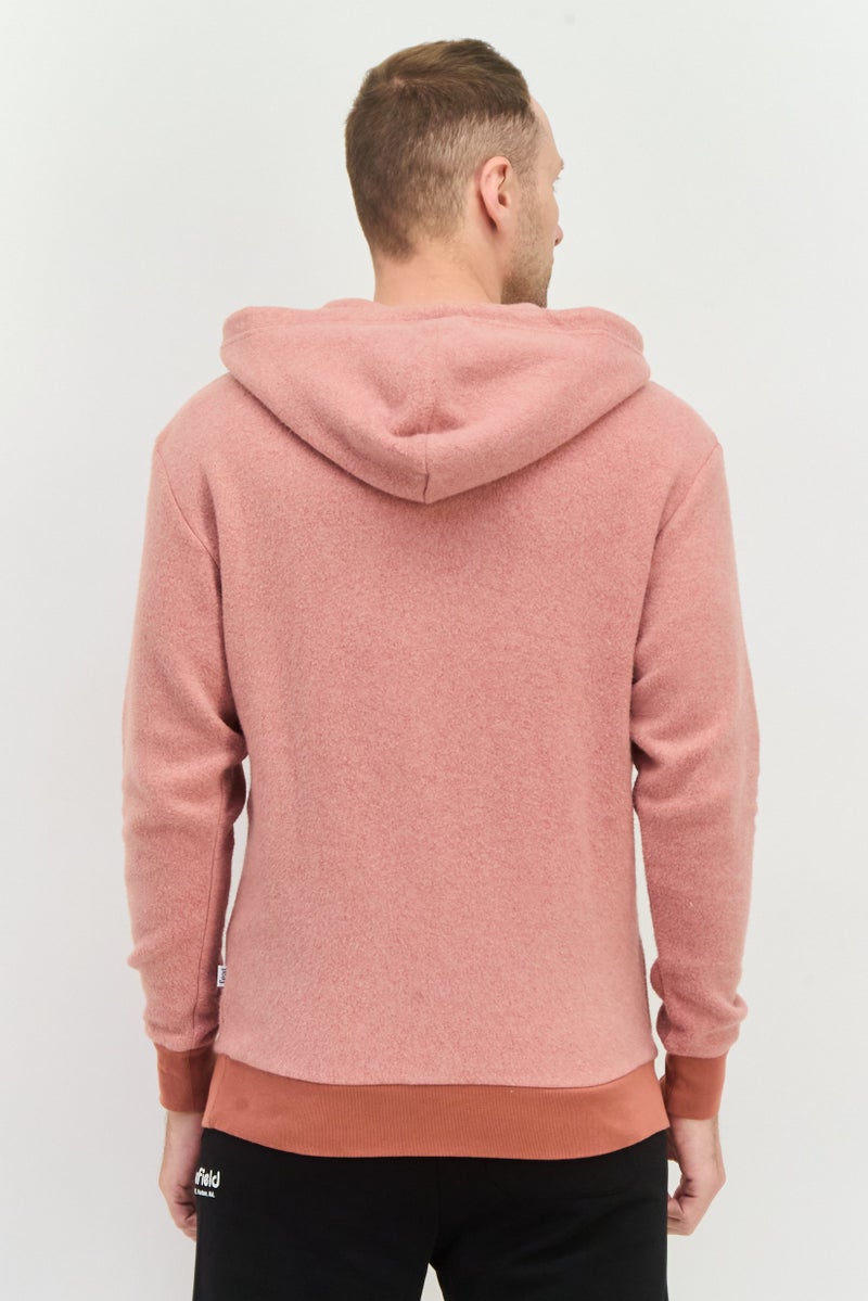 Feat Men Hooded Long Sleeves Heather Sweatshirt, Brown - Image 3