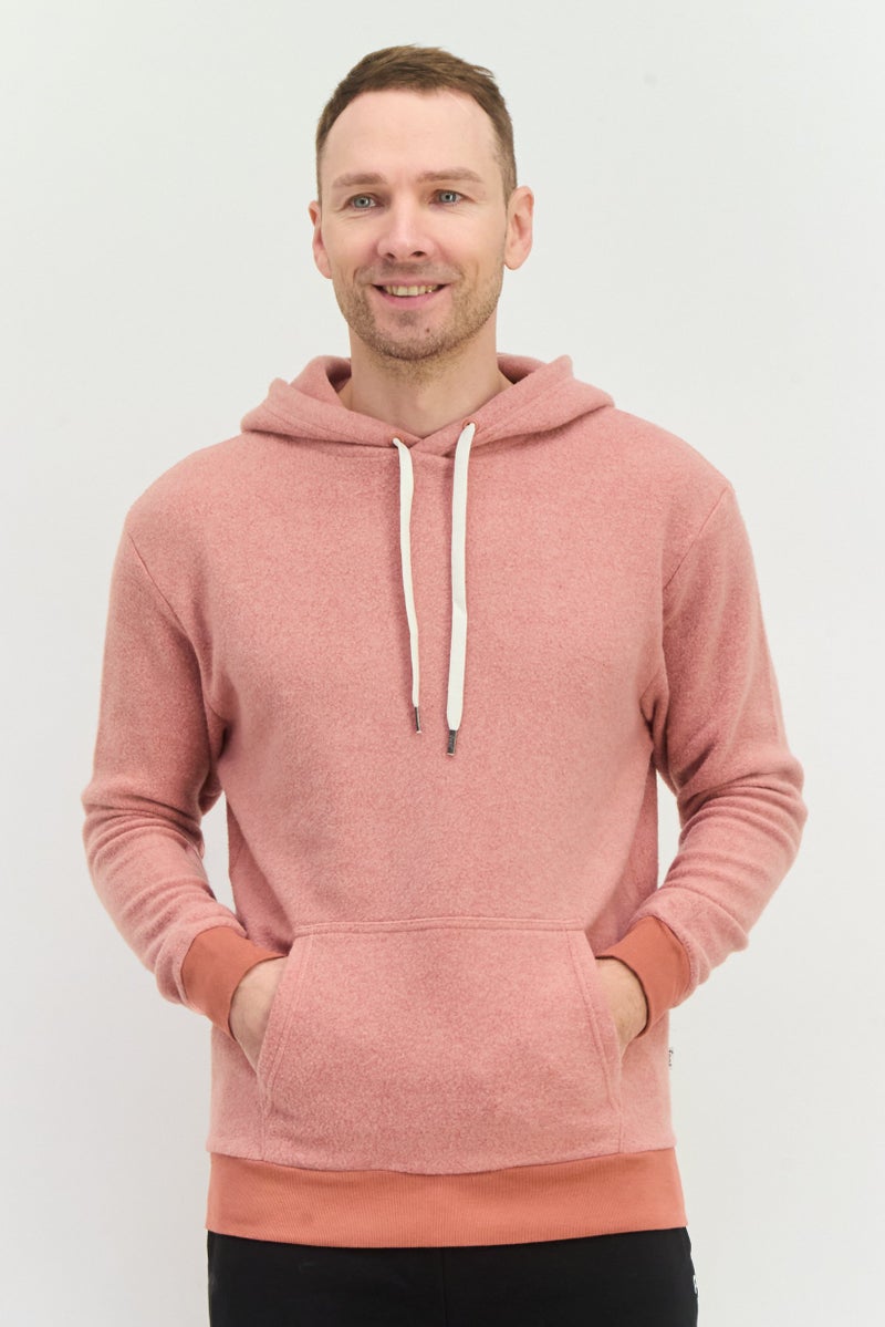 Feat Men Hooded Long Sleeves Heather Sweatshirt, Brown - Image 1