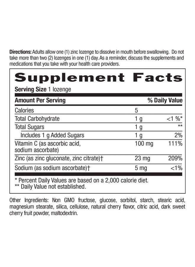 Country Life Zinc Lozenges With Vitamin C Supports Immune Health Cherry Flavor 60 Lozenges Certified Gluten Free Certified Vegan Certified Halal  - Image 3