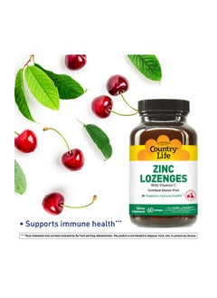 Country Life Zinc Lozenges With Vitamin C Supports Immune Health Cherry Flavor 60 Lozenges Certified Gluten Free Certified Vegan Certified Halal  - Image 5