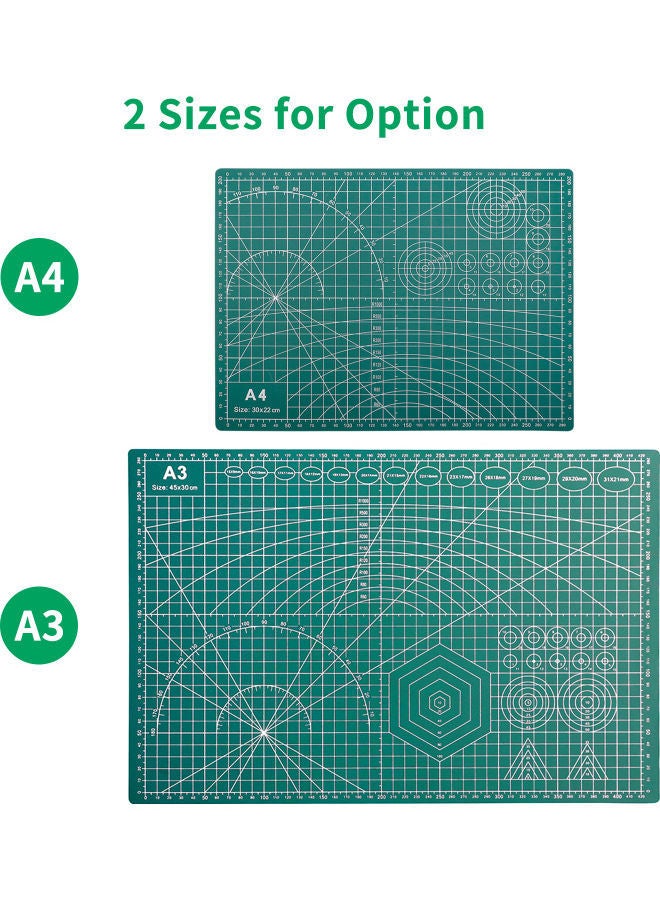 NIBEMINENT A4 Double-Sided Non-Slip PVC Self Healing Cutting Mat Green - Image 5