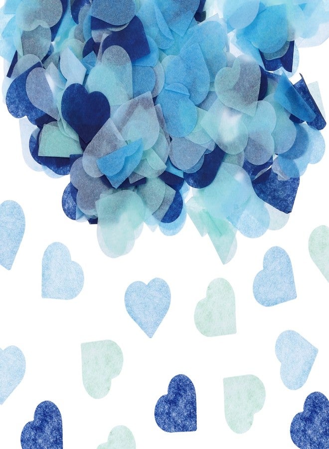 MECCANIXITY 2400 Pcs 1 Inch Hearts Paper Confetti Tissue Confetti Party Decoration for Balloon, Wedding, Valentine's Day Table Decorations, Blue - Image 1