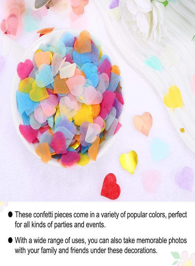 MECCANIXITY 2400 Pcs 1 Inch Hearts Paper Confetti Tissue Confetti Party Decoration for Balloon, Wedding, Valentine's Day Table Decorations, Blue - Image 3