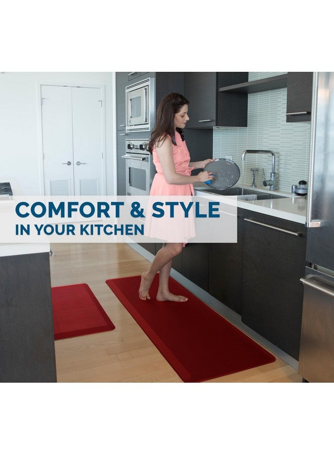 ComfiLife ComfiLife Anti Fatigue Floor Mat - 3/4 Inch Thick Kitchen Mats for Floor, Standing Desk Mat, Kitchen Rug - Comfort at Home, Office - Durable - Stain Resistant - Non-Slip Bottom (20" x 32", Red)  - Image 5