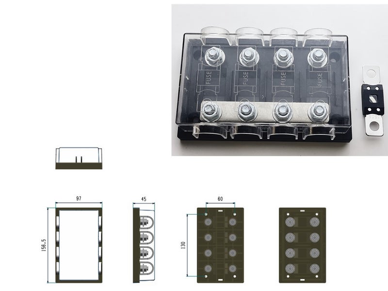 Round Hole Plate Anm Mega 30A-800A High Current Forklift Medium Fork Bolt Fuse - Image 1