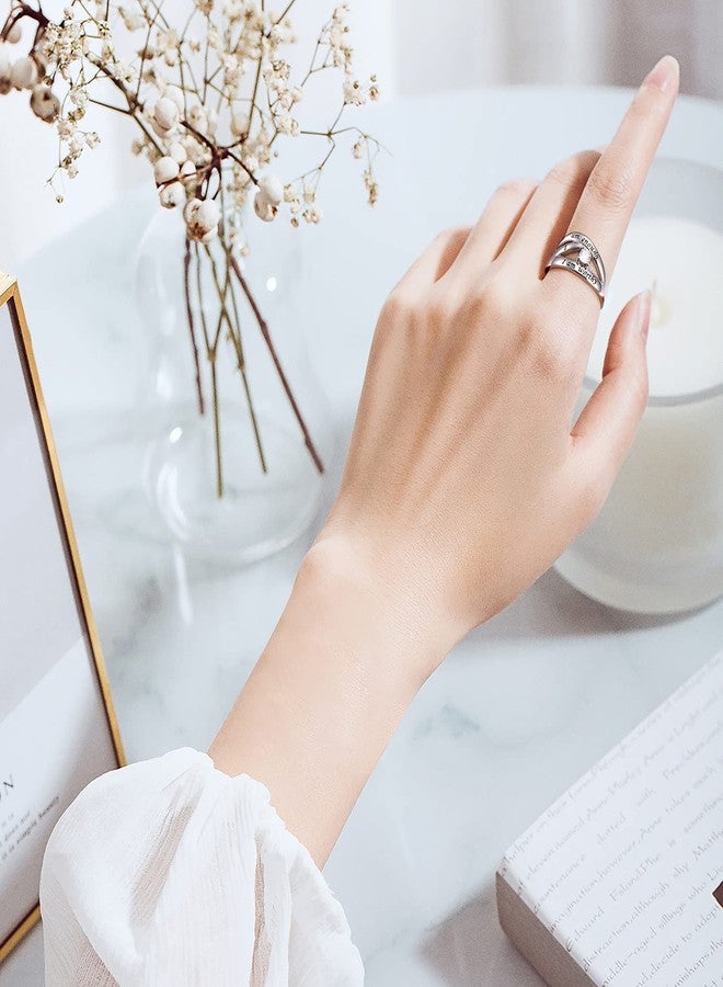DAOCHONG 925 Sterling Silver I Am Enough I Am Worthy I Am Strong I Am Loved Ring for Women (B, 5) - Image 5