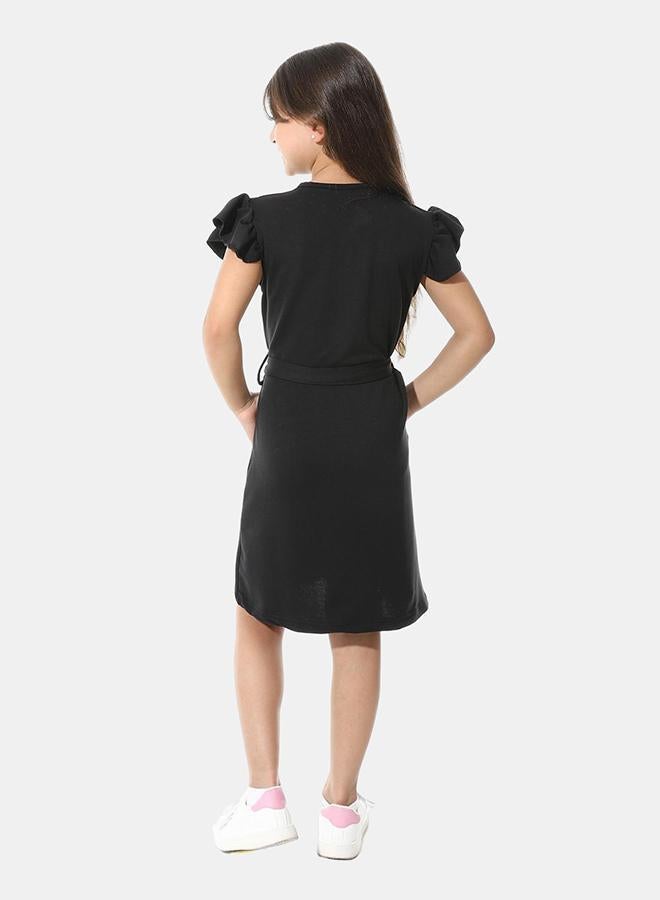 Red Circle Front Printed Dress g04 - Image 3