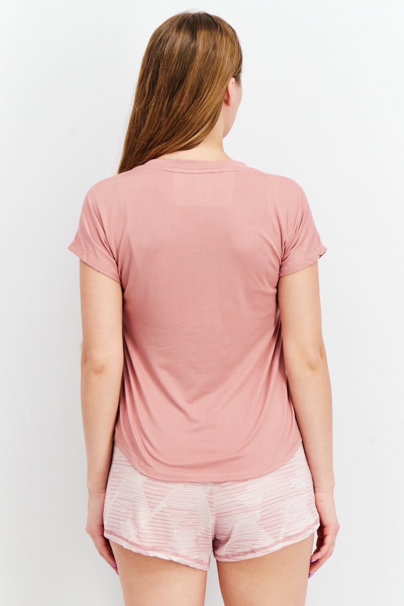 Avalanche Women 2 Pieces Printed Top And Bottom Pajama Set, Pink - Image 3