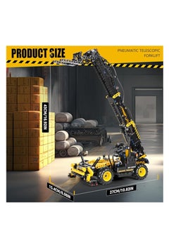 mould king 19009 Pneumatic Telescopic Forklift Building Blocks Kits,Educational MOC Engineering Forklift Building Set Construction Vehicles Model, Gift Toy for Kids Age 8+ /Adult Collections Enthusiasts  - Image 5