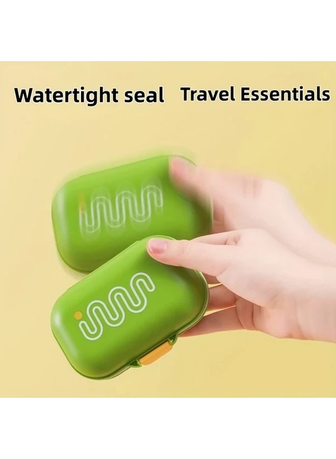 Yellow Oval Soap Dish With Non Slip Base Leak Proof Travel Friendly Sealed Lid - Image 2