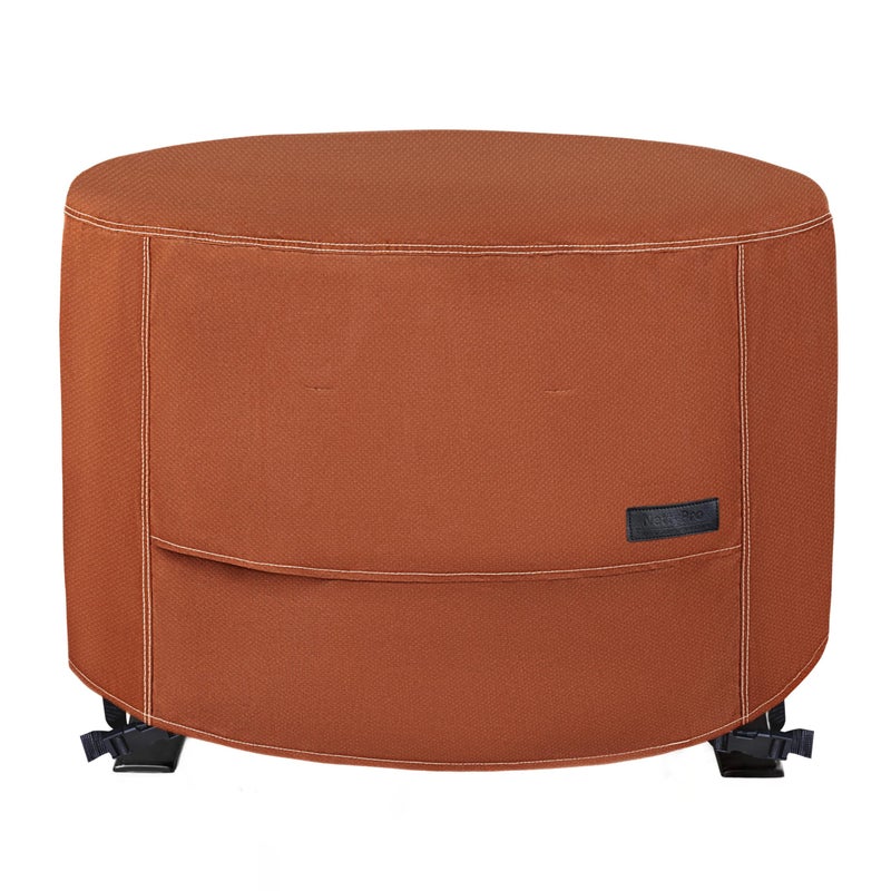 NettyPro Fire Pit Cover Round Waterproof Outdoor Firepit Cover for Gas Propane Fire Pit Table, 36 x 20 inch, Brown - Image 1