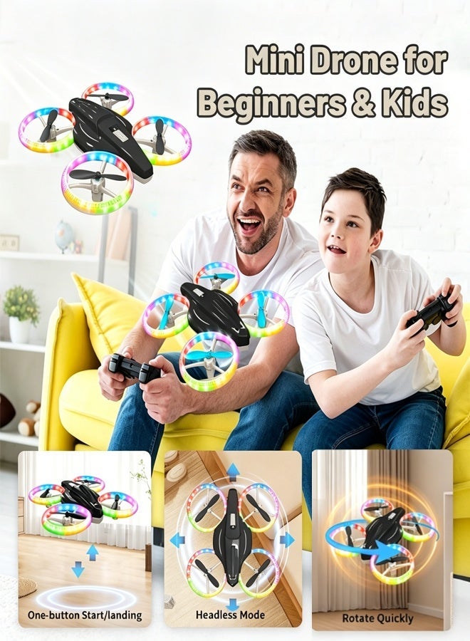 RC Remote Control Airplane, Remote Control Fighter With Cool Light, Remote Control Aircraft for Kids, 3D Flip,One-Click Take-off/Landing, Headless Mode, Mini Drone for Beginners, Indoor - Image 4