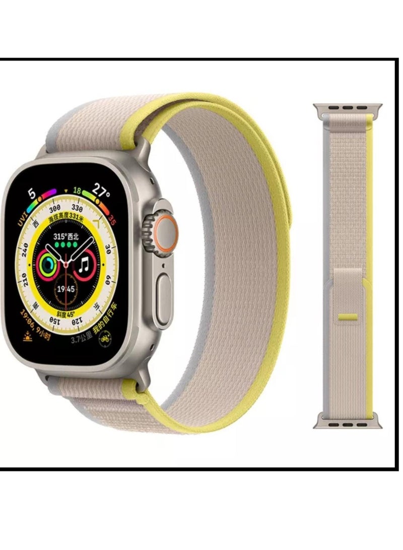 سوار ساعة ابل الشكل الجديد لون بيج مع اصفر مقاس 45 - Image 3