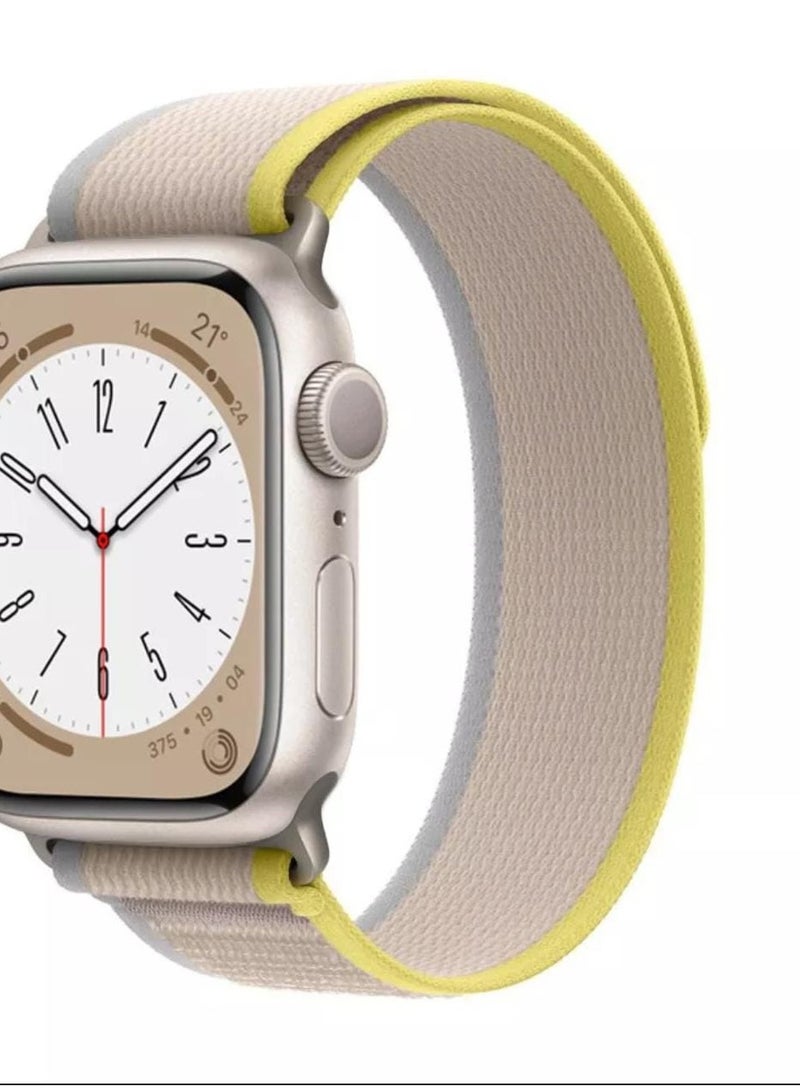 سوار ساعة ابل الشكل الجديد لون بيج مع اصفر مقاس 45 - Image 2