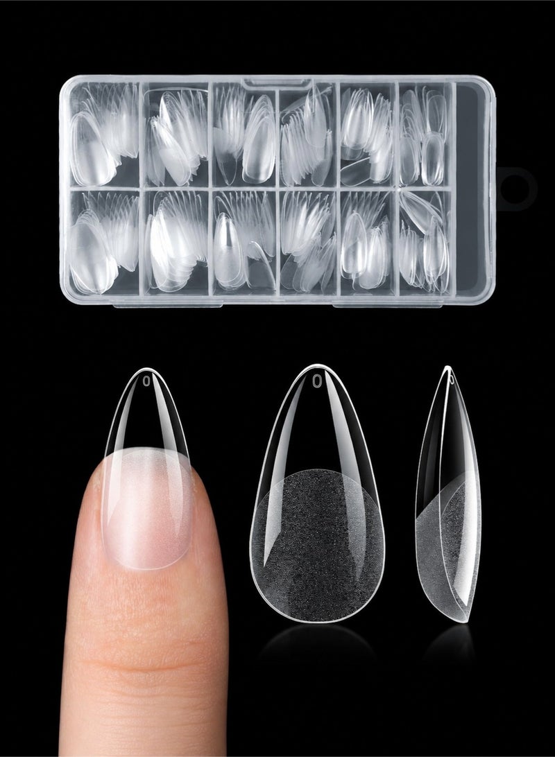 CHU DAI Nail Tips 240pcs Half Matte Full Cover False Nail Soft Gel Acrylic Nails Extension Tips 12 Sizes Press on Nails Home Salon DIY Gift for Women - Image 1