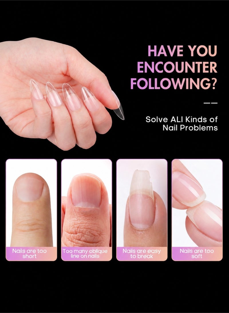 CHU DAI Nail Tips 240pcs Half Matte Full Cover False Nail Soft Gel Acrylic Nails Extension Tips 12 Sizes Press on Nails Home Salon DIY Gift for Women - Image 4