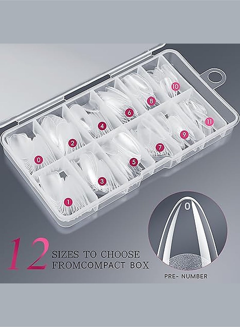 CHU DAI Nail Tips 240pcs Half Matte Full Cover False Nail Soft Gel Acrylic Nails Extension Tips 12 Sizes Press on Nails Home Salon DIY Gift for Women - Image 3