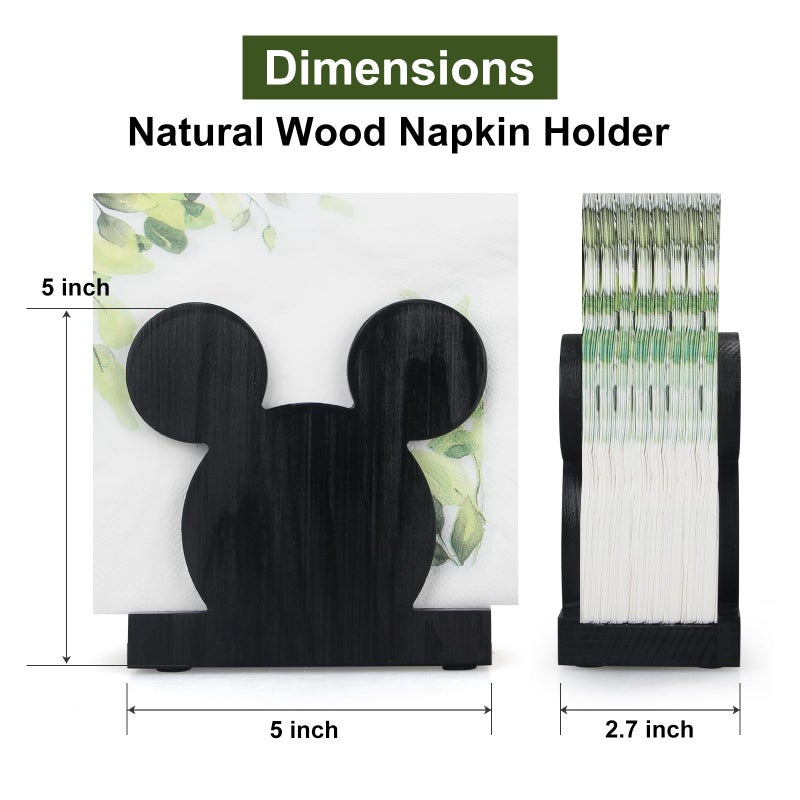 Renawe Cute Wooden Napkin Holder for Table Decor Kitchen Napkin Holder Bathroom Desk Accessories Modern Cocktail Napkin Holder Funny Decorative Xmas Home Decor Farmhouse Wood Cool Christmas Napkin Holders - Image 5