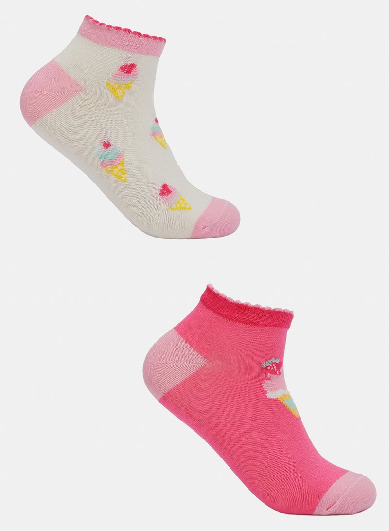 Carina Cookies Girly Ice Cream Socks - 2 Pairs - Image 1