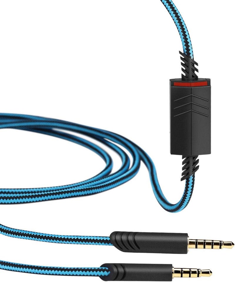 MQDITH Replacement Audio Cable Compatible with Astro A40 A40TR Gaming Headset, Inline Mute Wire and No Volume Control Cord(Blue) - Image 1