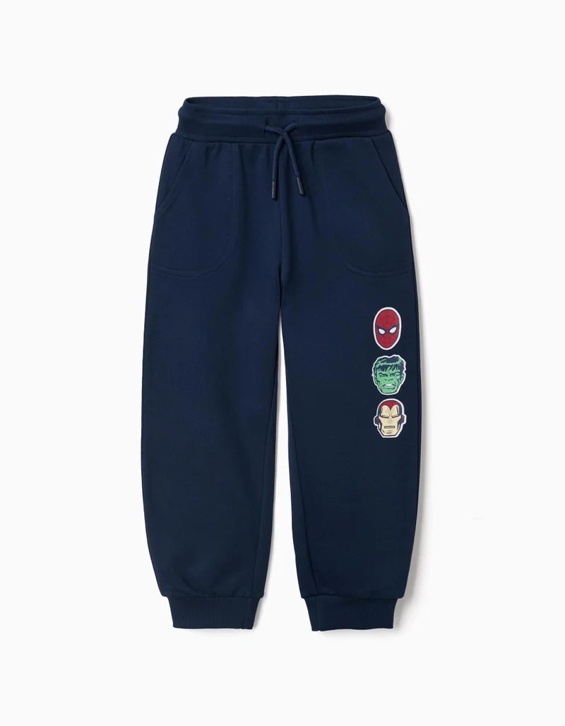 Ziddy Cotton Joggers With Marvel Print And Drawstring