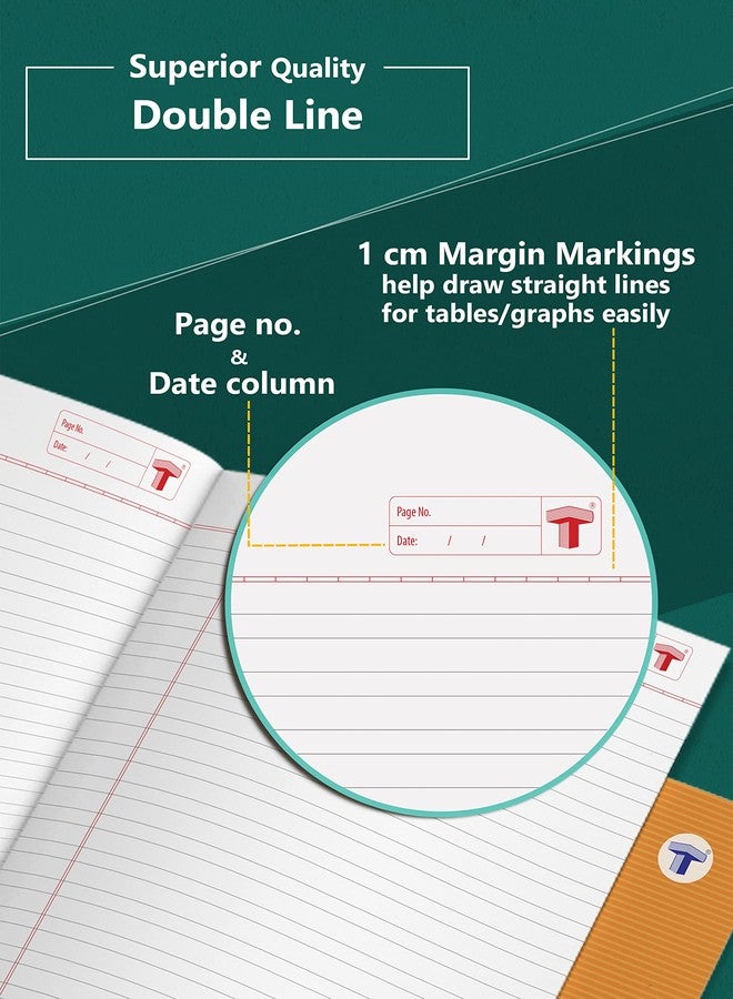 TARGET PUBLICATIONS Target Two Line Small Notebooks | Double Line Copy Writing Books | 76 Pages in Each Book | 18 cm x 24 cm Approx | Brown Cover | Combo of 12 | GSM 57 - Image 5