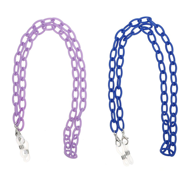 Anti Slip Eyeglass Chains And Mask Straps 2Pcs Blue Purple Acrylic For Adults - Image 2
