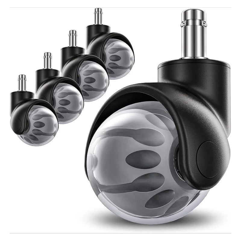 عجلات استبدال كراسي المكتب ثقيلة الوزن 2 بوصة 5 قطع آمنة لجميع أنواع الأرضيات والسجاد - Image 1