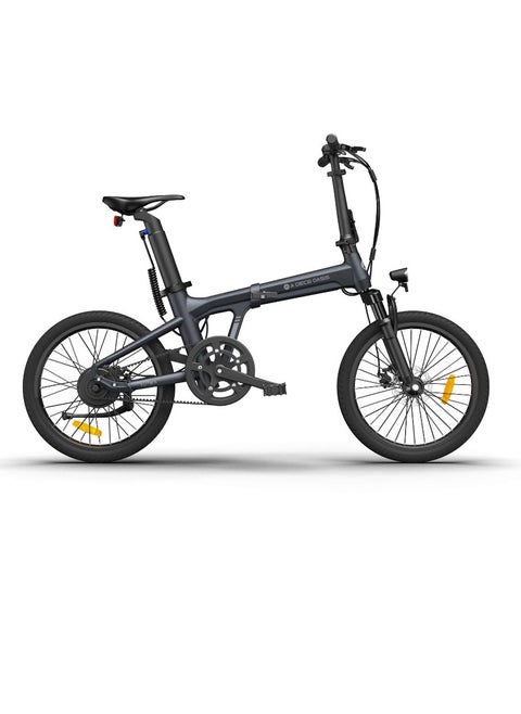 ADO Electric Bike Air 20Lite, Foldable Ebike with 350W Brushless Motor, High-Efficiency Carbon Belt, 36V/9.6Ah Removable Battery, 25-35 km/h, APP Control, 20" Tires, Aluminum Alloy Frame, Front Fork Suspension (Black Grey)