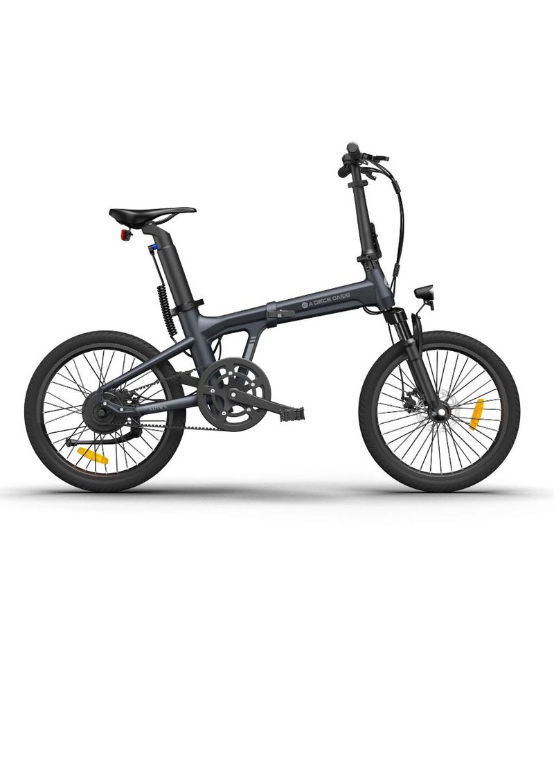 ADO - ADO Electric Bike Air 20Lite, Foldable Ebike with 350W Brushless Motor, High-Efficiency Carbon Belt, 36V/9.6Ah Removable Battery, 25-35 km/h, APP Control, 20" Tires, Aluminum Alloy Frame, Front Fork Suspension (Black Grey) - Image 1