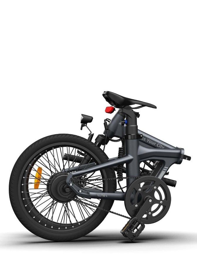ADO - ADO Electric Bike Air 20Lite, Foldable Ebike with 350W Brushless Motor, High-Efficiency Carbon Belt, 36V/9.6Ah Removable Battery, 25-35 km/h, APP Control, 20" Tires, Aluminum Alloy Frame, Front Fork Suspension (Black Grey) - Image 1