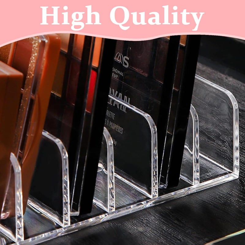 May Create Acrylic Eyeshadow Palette Makeup Organizer, 7-Cell Cosmetic Storage, Cosmetics Display Storage Holder For Cosmetic, Eye Shadow, Sunglasses And Wallets - Transparent - Image 3