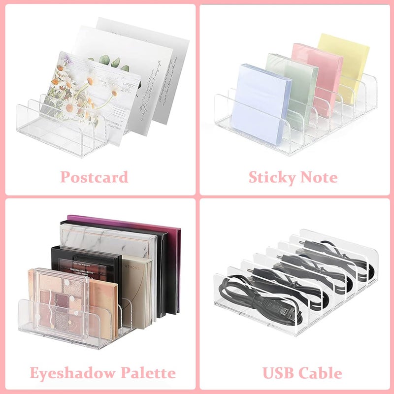 May Create Acrylic Eyeshadow Palette Makeup Organizer, 7-Cell Cosmetic Storage, Cosmetics Display Storage Holder For Cosmetic, Eye Shadow, Sunglasses And Wallets - Transparent - Image 4