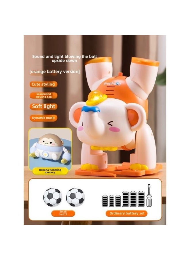 Generic Baby Toys For Children 0-1 Years Old Suspension Ball Coax Baby Artifact A Baby 2 To 3 Years Old 6 Months Old 12 Early Education Puzzle-Color:[great Value Combination] Inverted Blowing Ball Elephant-orange + Tumbling Monkey  - Image 1