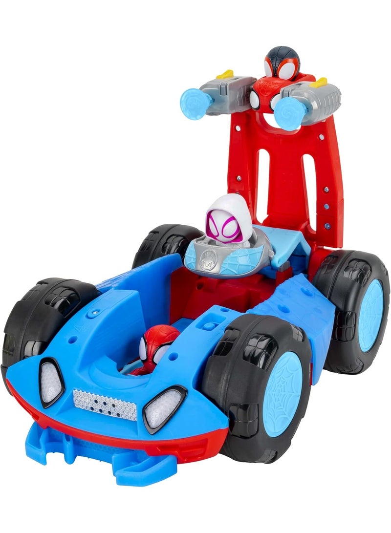 Disney Junior Spidey & Friends Deluxe Flip Cruiser Vehicle, Transforming Speeder to Caravan with Sounds, Kids Toy for Ages 3+ - Image 1