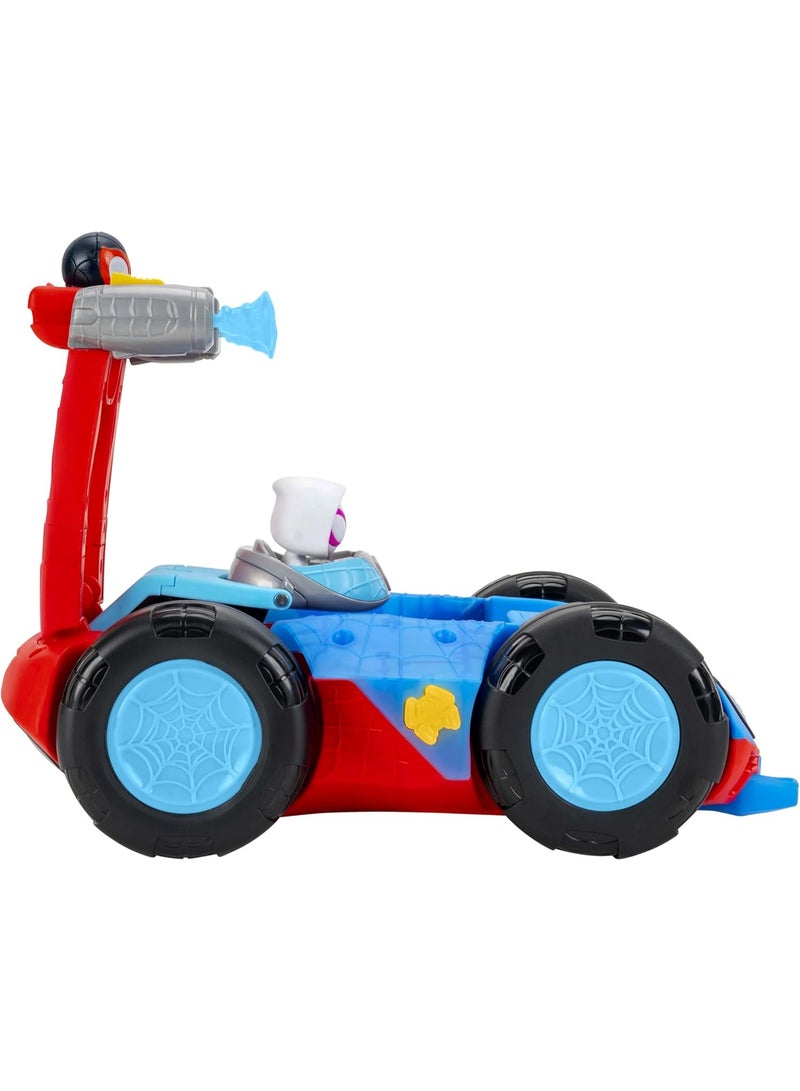 Disney Junior Spidey & Friends Deluxe Flip Cruiser Vehicle, Transforming Speeder to Caravan with Sounds, Kids Toy for Ages 3+ - Image 4