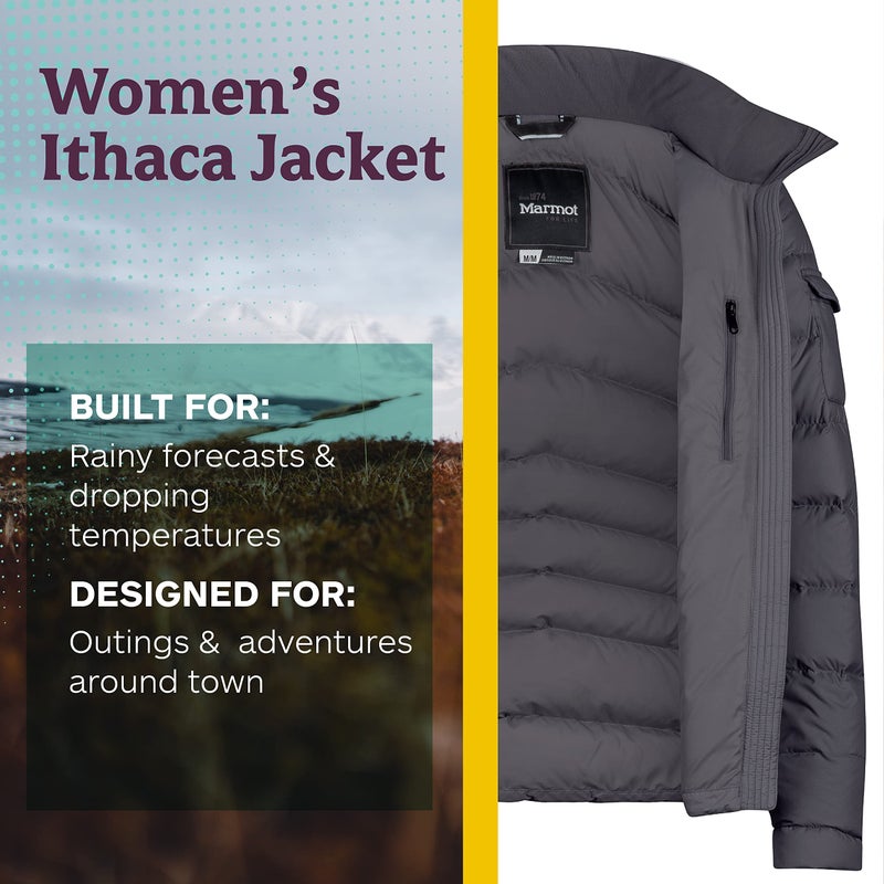 MARMOT Women’s Ithaca Puffer Jacket | Down-Insulated, Water-Resistant, Dark Steel, Medium - Image 2