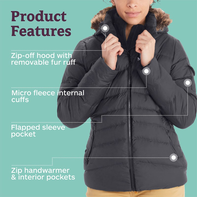 MARMOT Women’s Ithaca Puffer Jacket | Down-Insulated, Water-Resistant, Dark Steel, Medium - Image 4