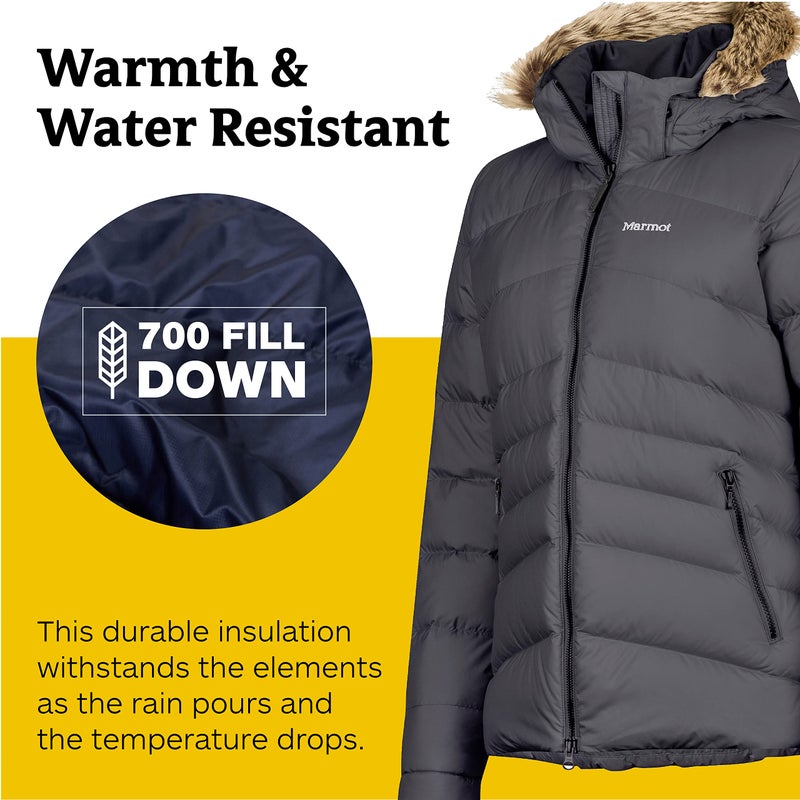 MARMOT Women’s Ithaca Puffer Jacket | Down-Insulated, Water-Resistant, Dark Steel, Medium - Image 3