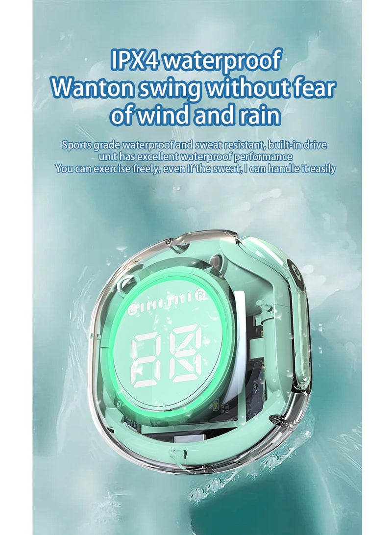 GULFLINK Wireless Earphones Bluetooth 5.3 Headphones LED Power Display Mini Crystal in-Ear Earbuds with Wireless Charging Case Touch Control Built-in Mic Headphone(Purple) - Image 4